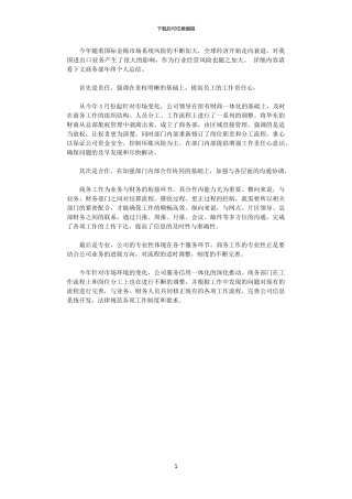 2024年商务部年度个人工作总结