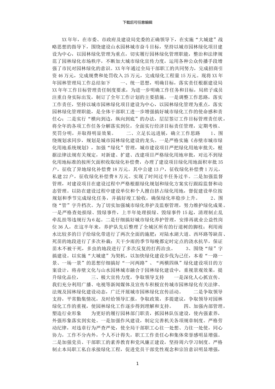 2024年园林管理局工作总结_第1页