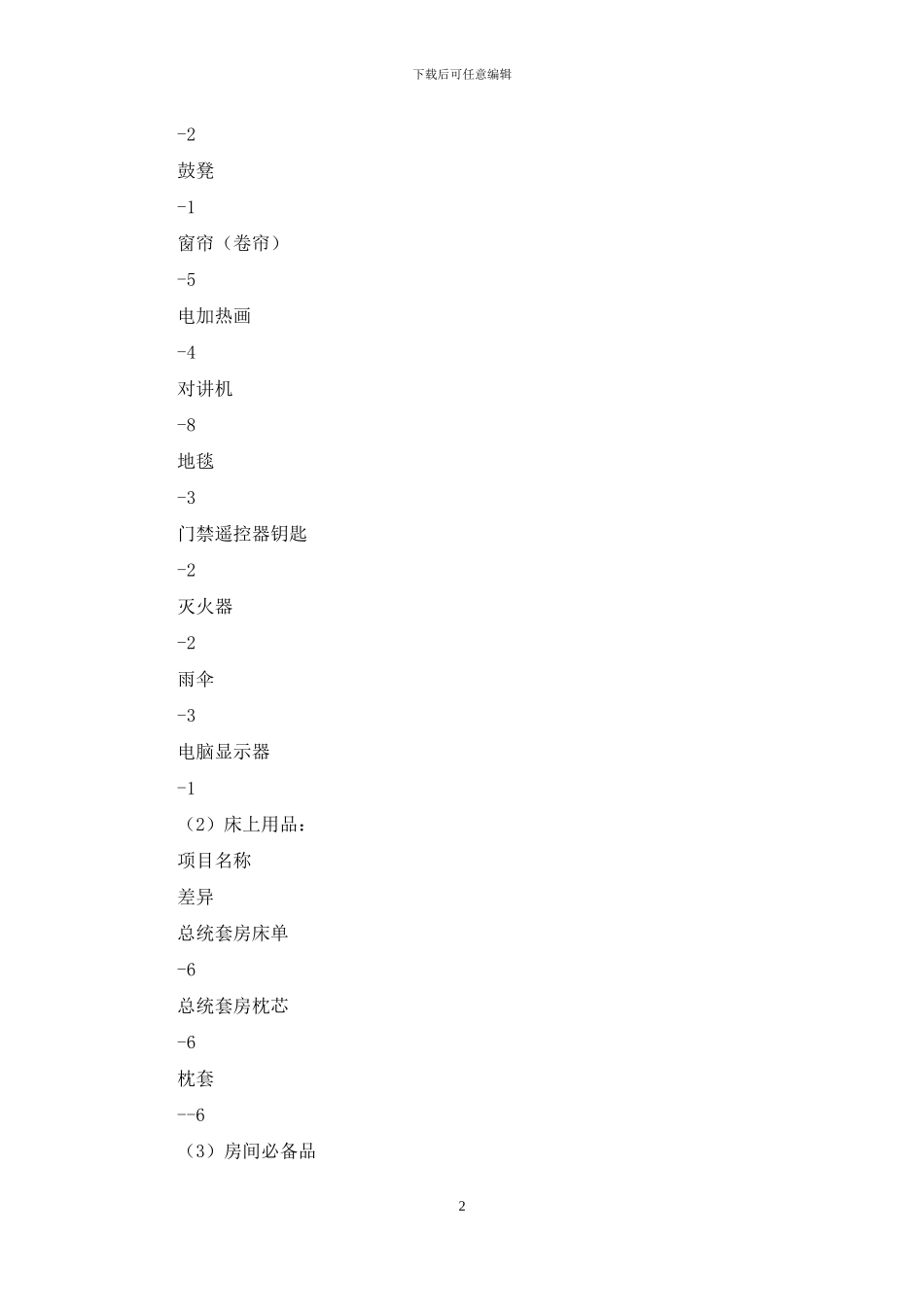 2024年固定资产及酒店用品盘点情况的报告_第2页