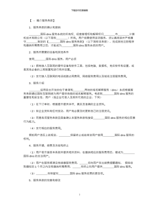 2024年国际DNS服务条款范本