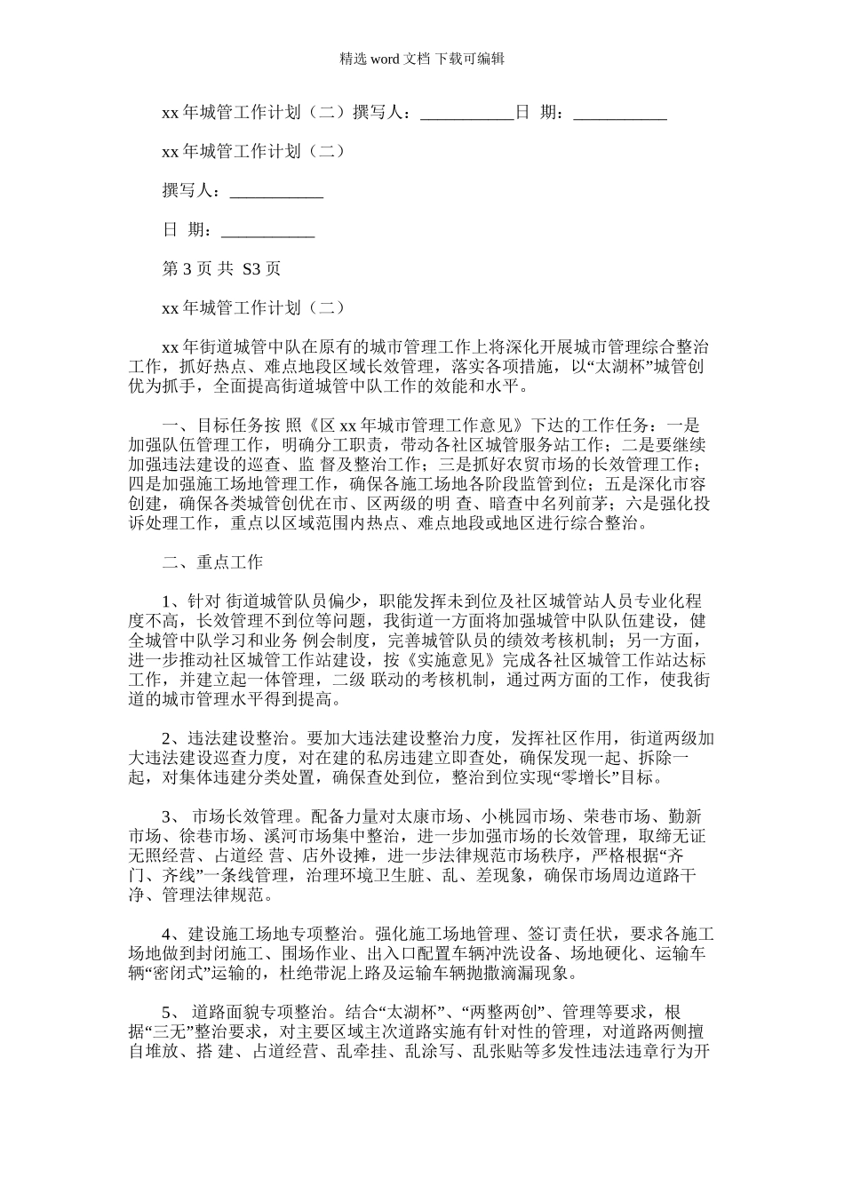 2024年城管工作计划_第1页