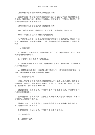 2024年基层学校应急避险演练活动开展情况报告表