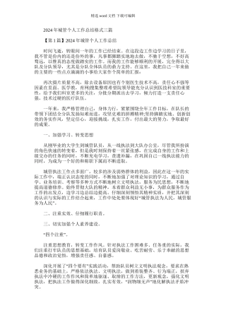 2024年城管个人工作总结格式三篇