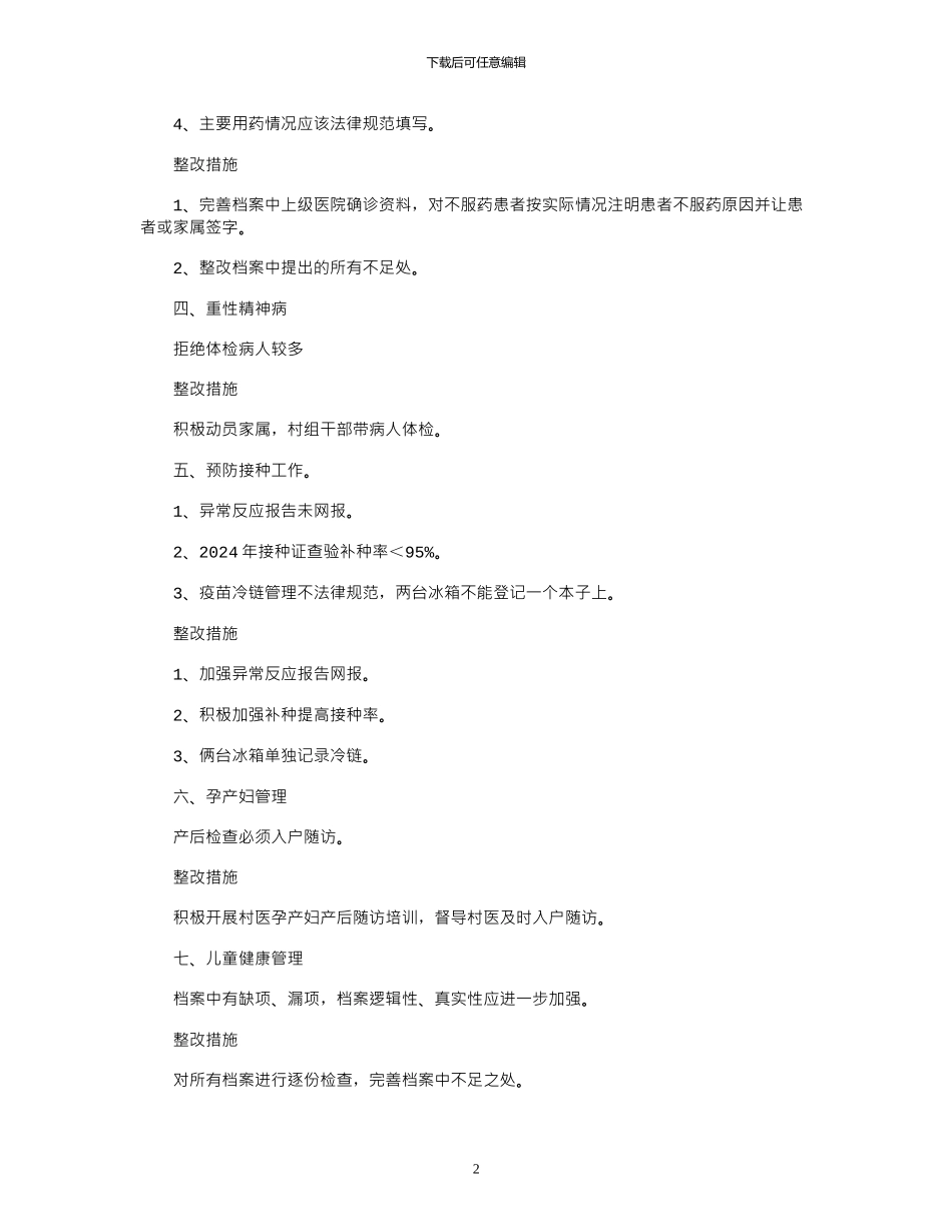 2024年基本公共卫生服务检查整改报告_第2页