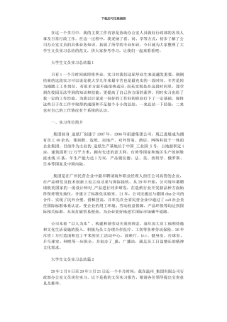 2024年大学生文员实习总结范本