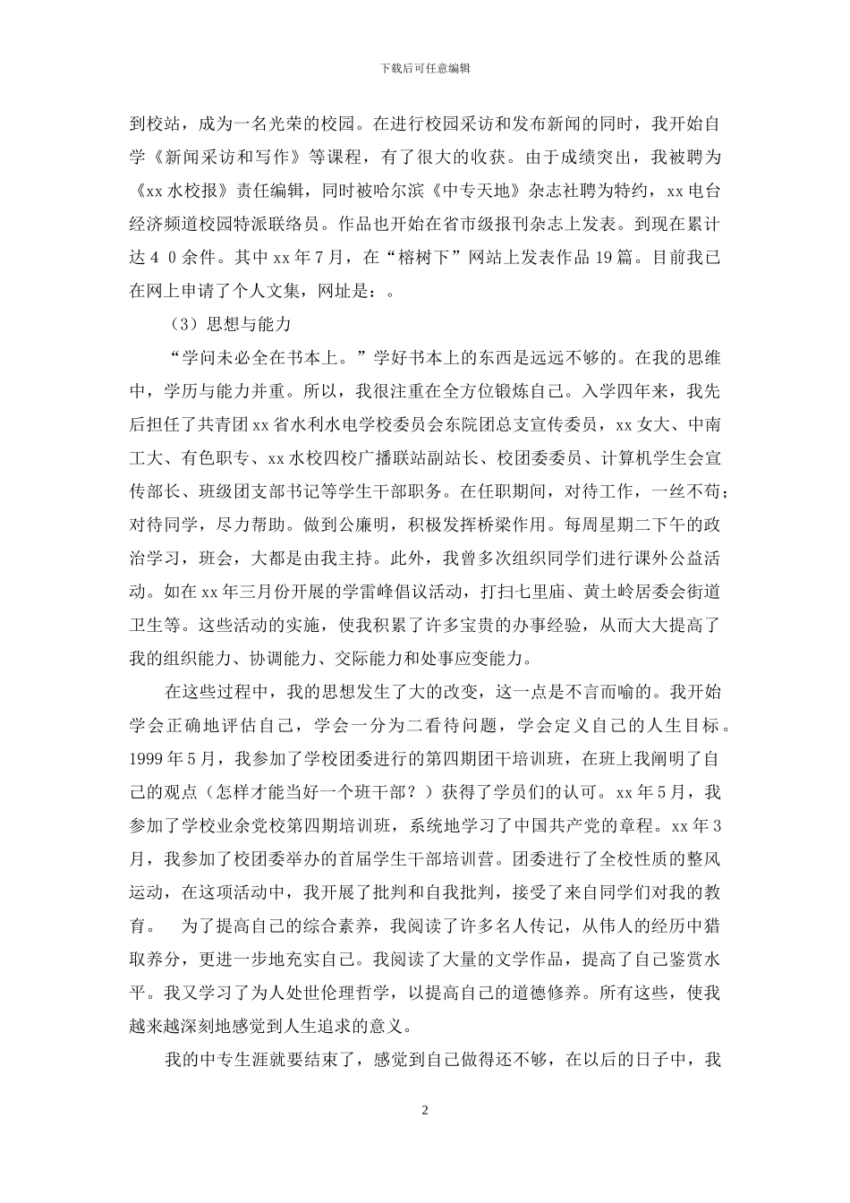 2024年大学生毕业个人总结范文_第2页