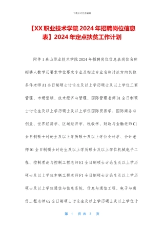 2024年定点扶贫工作计划