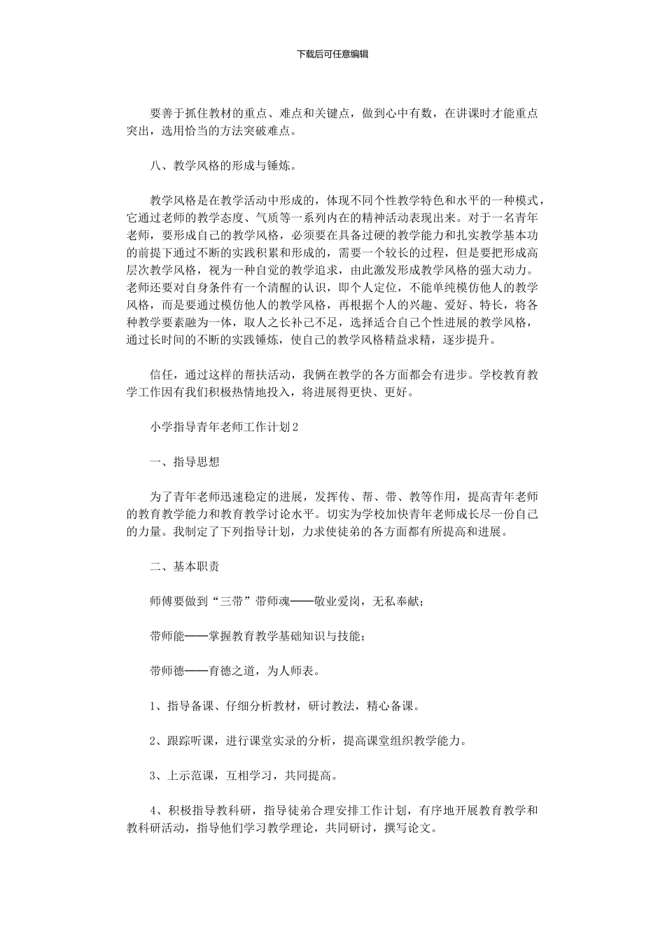 2024年小学指导青年教师工作计划_第3页