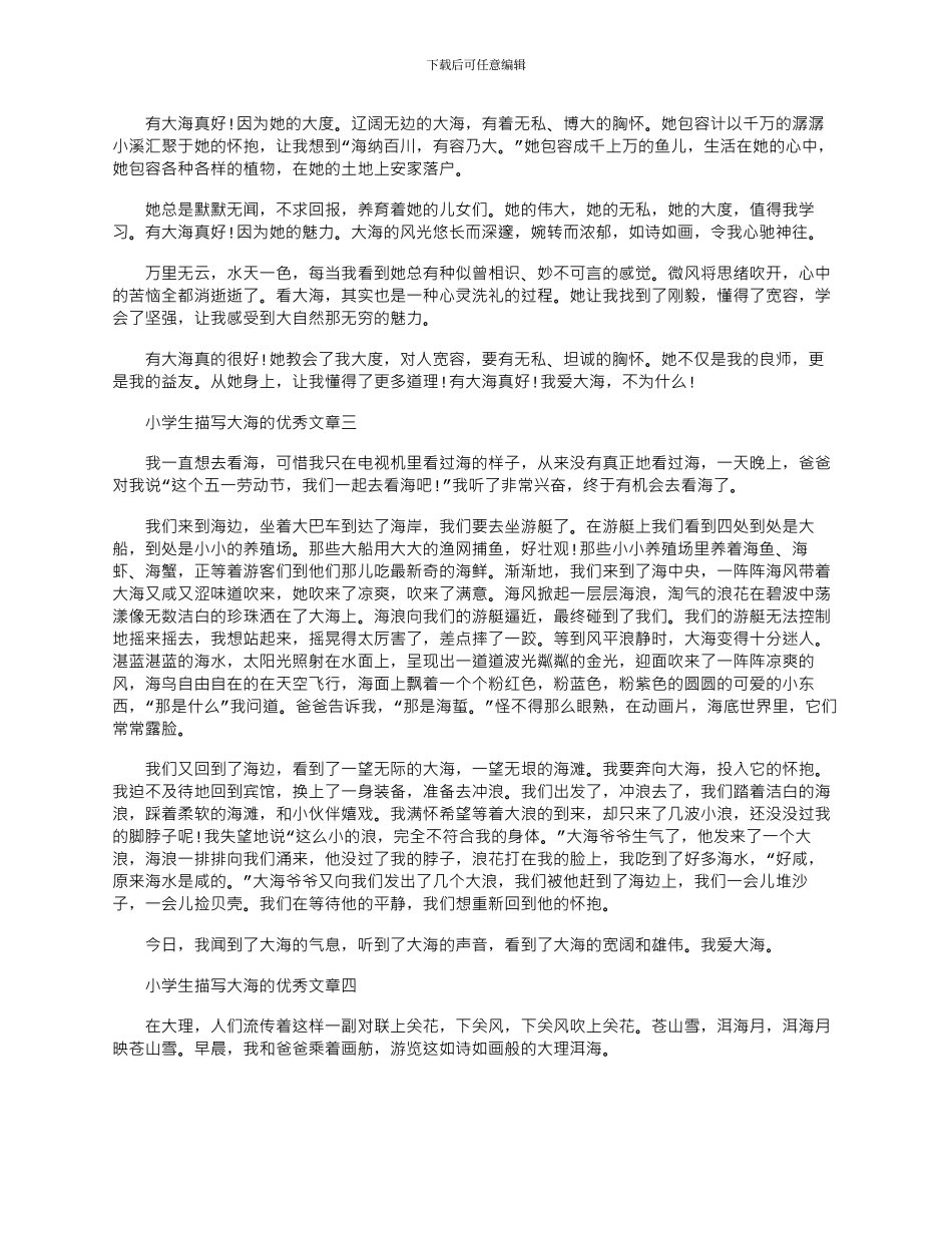 2024年小学生描写大海的优秀文章_第2页