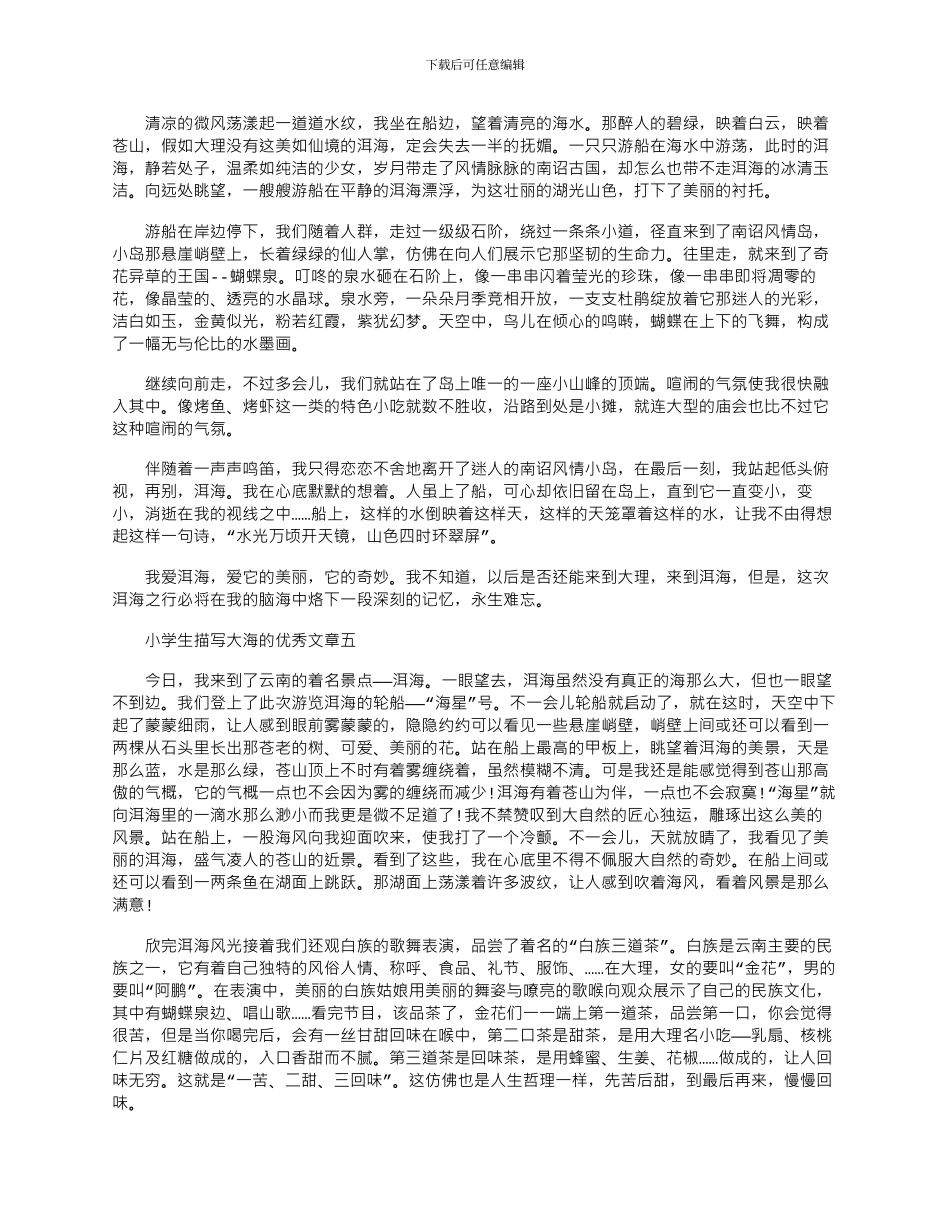 2024年小学生描写大海的优秀文章_第3页