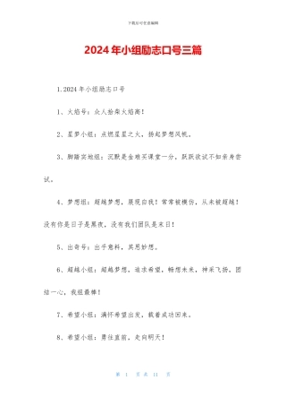 2024年小组励志口号三篇