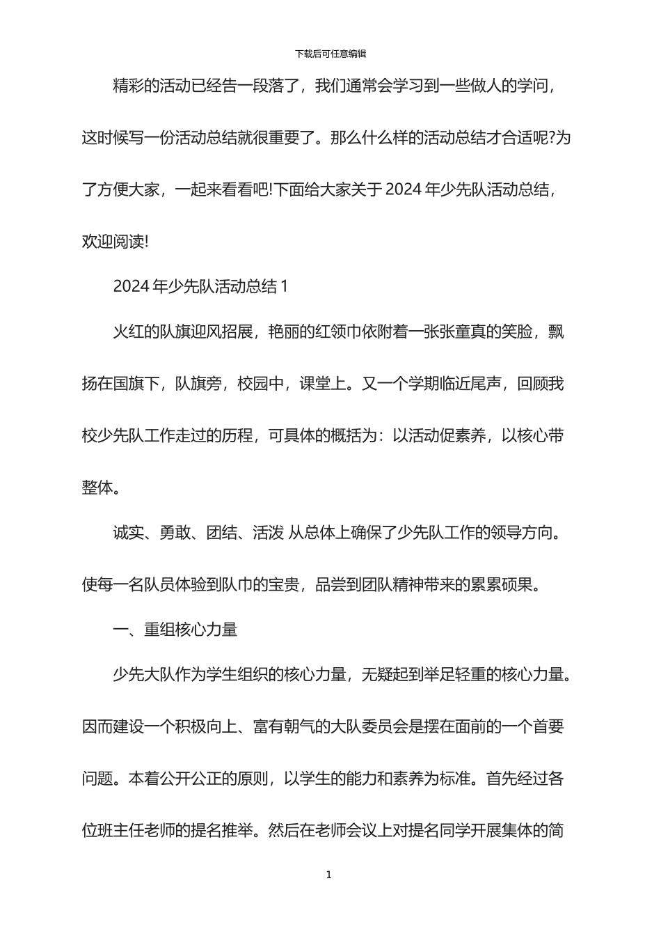 2024年少先队活动总结_第1页