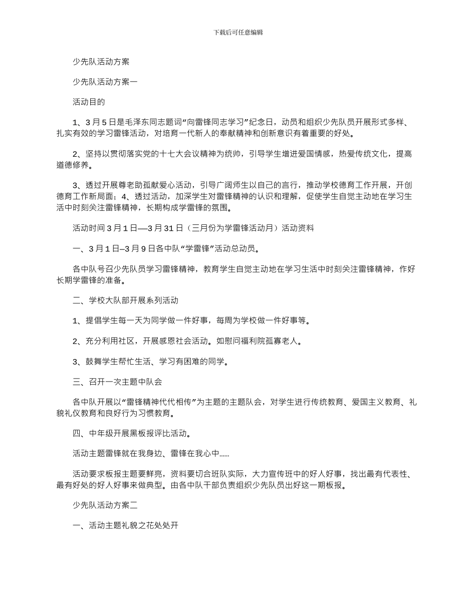 2024年少先队活动方案_第1页