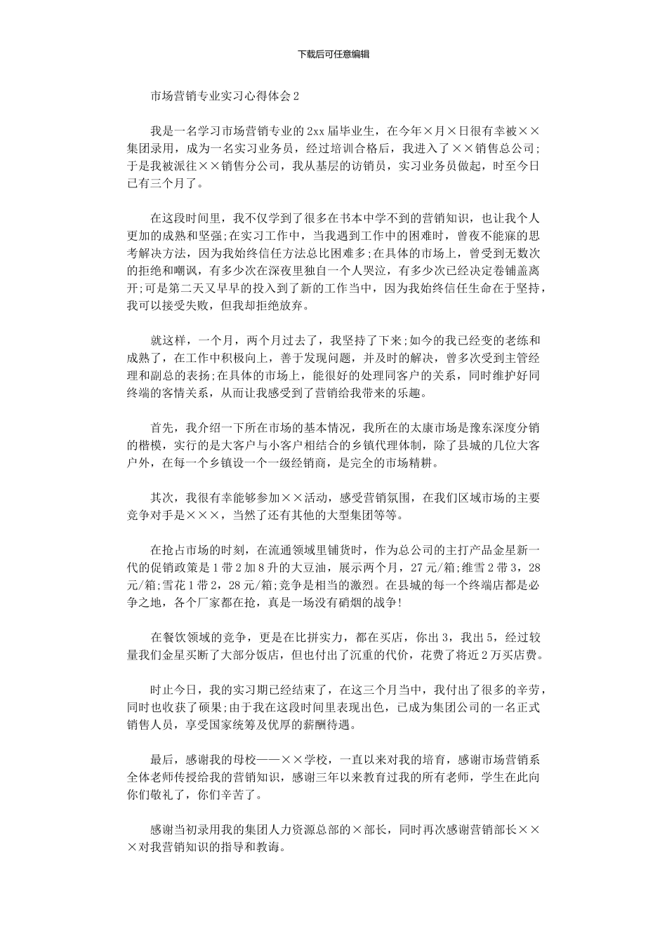 2024年市场营销专业实习心得体会_第3页
