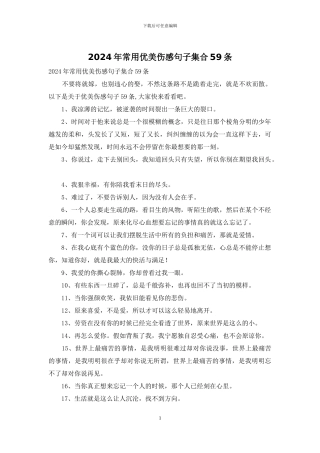 2024年常用优美伤感句子集合59条