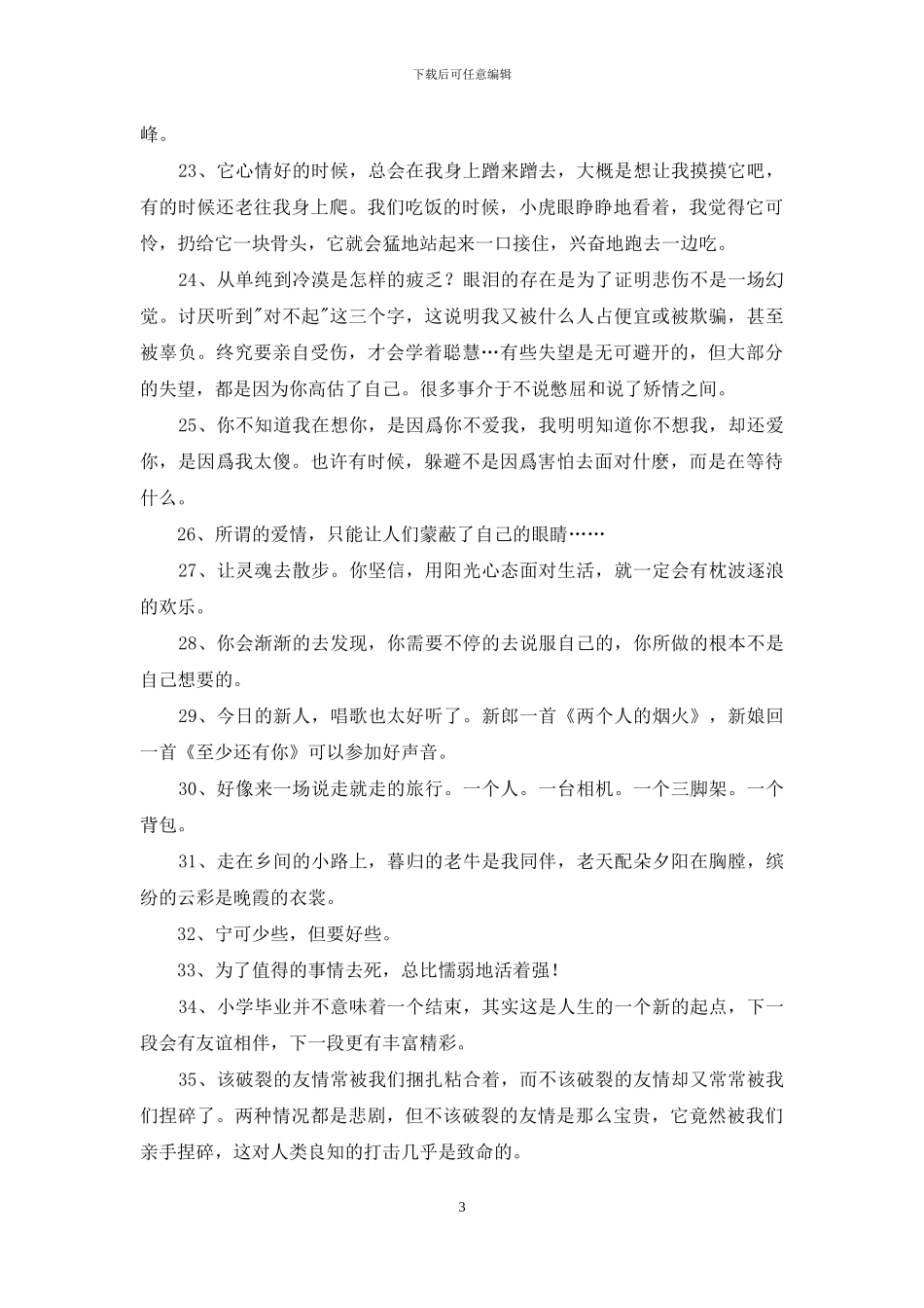 2024年常用唯美的情感句子锦集36句_第3页