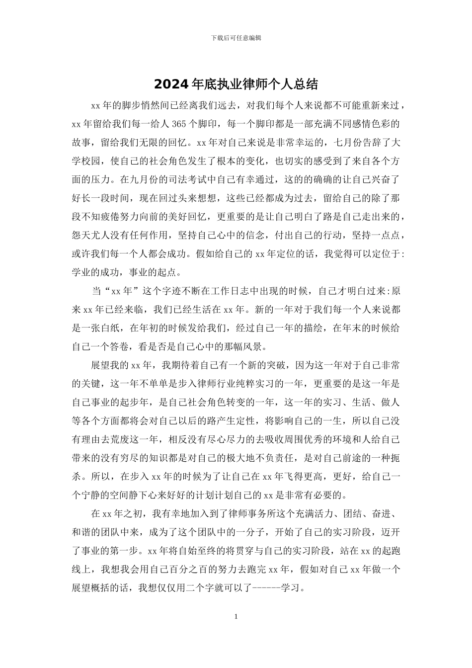 2024年底执业律师个人总结_第1页