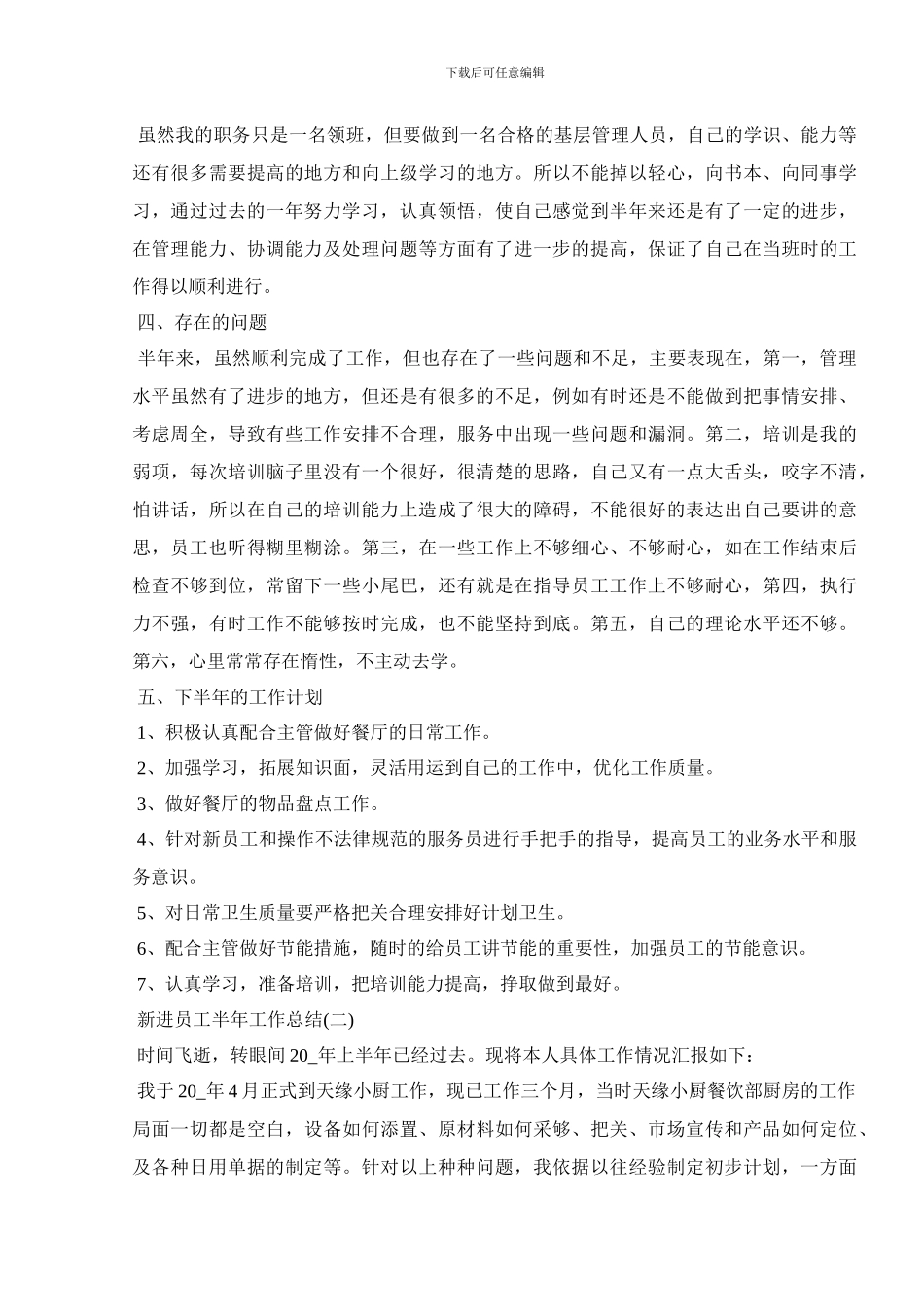 2024新进员工半年工作总结精选5篇_第2页
