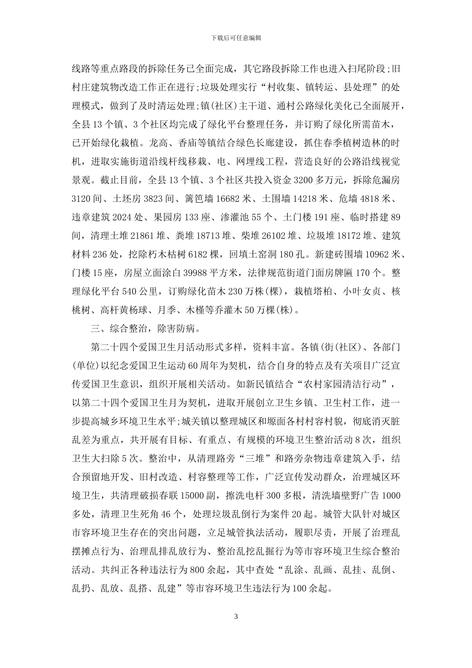 2024爱国卫生月活动总结范文_第3页