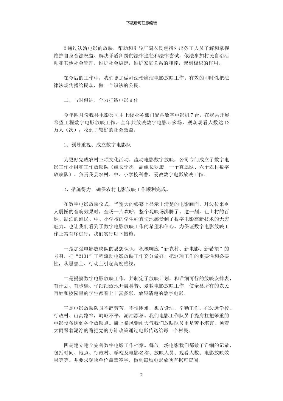 2024电影公司年度工作总结_第2页