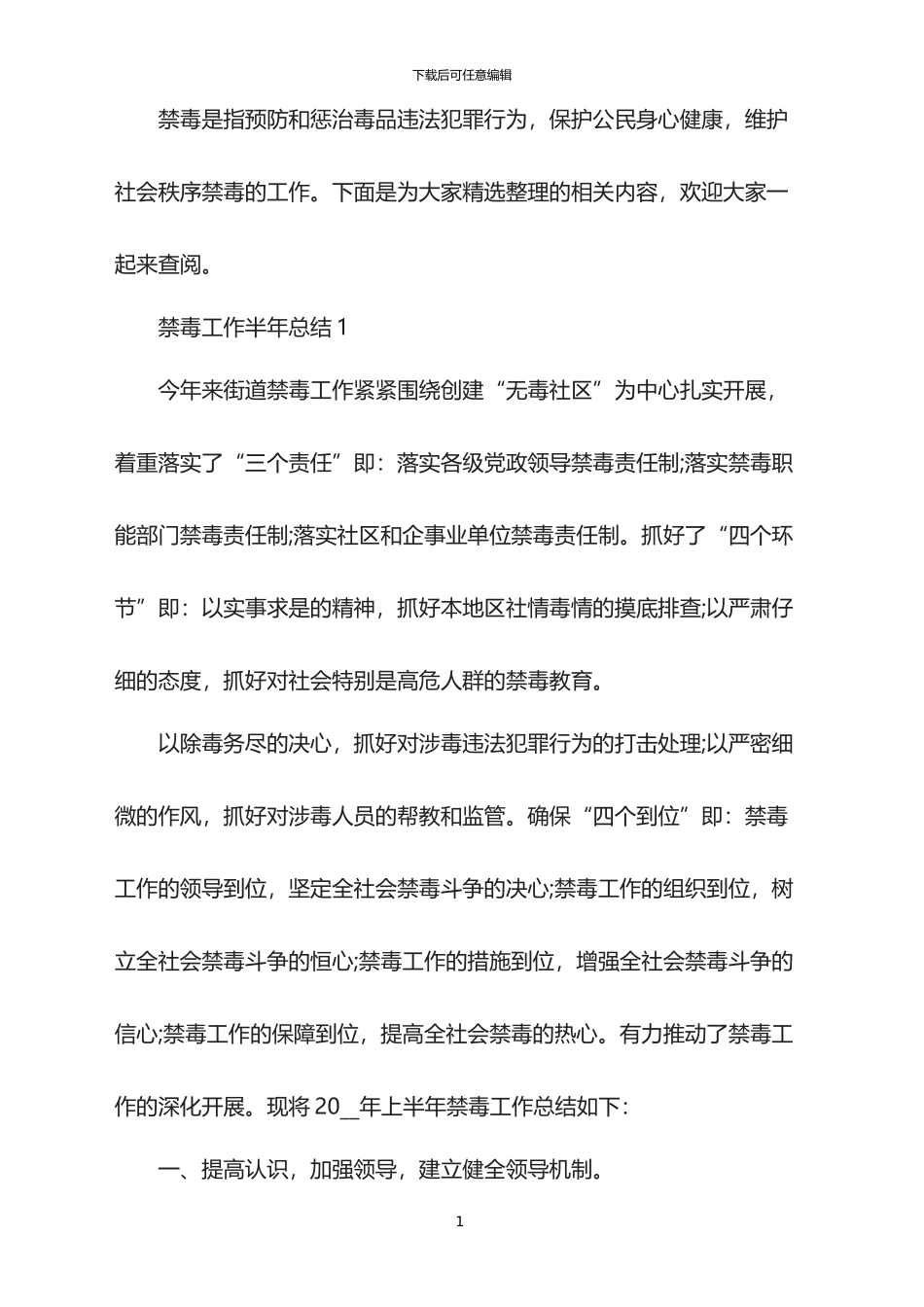 2024禁毒工作半年总结_第1页