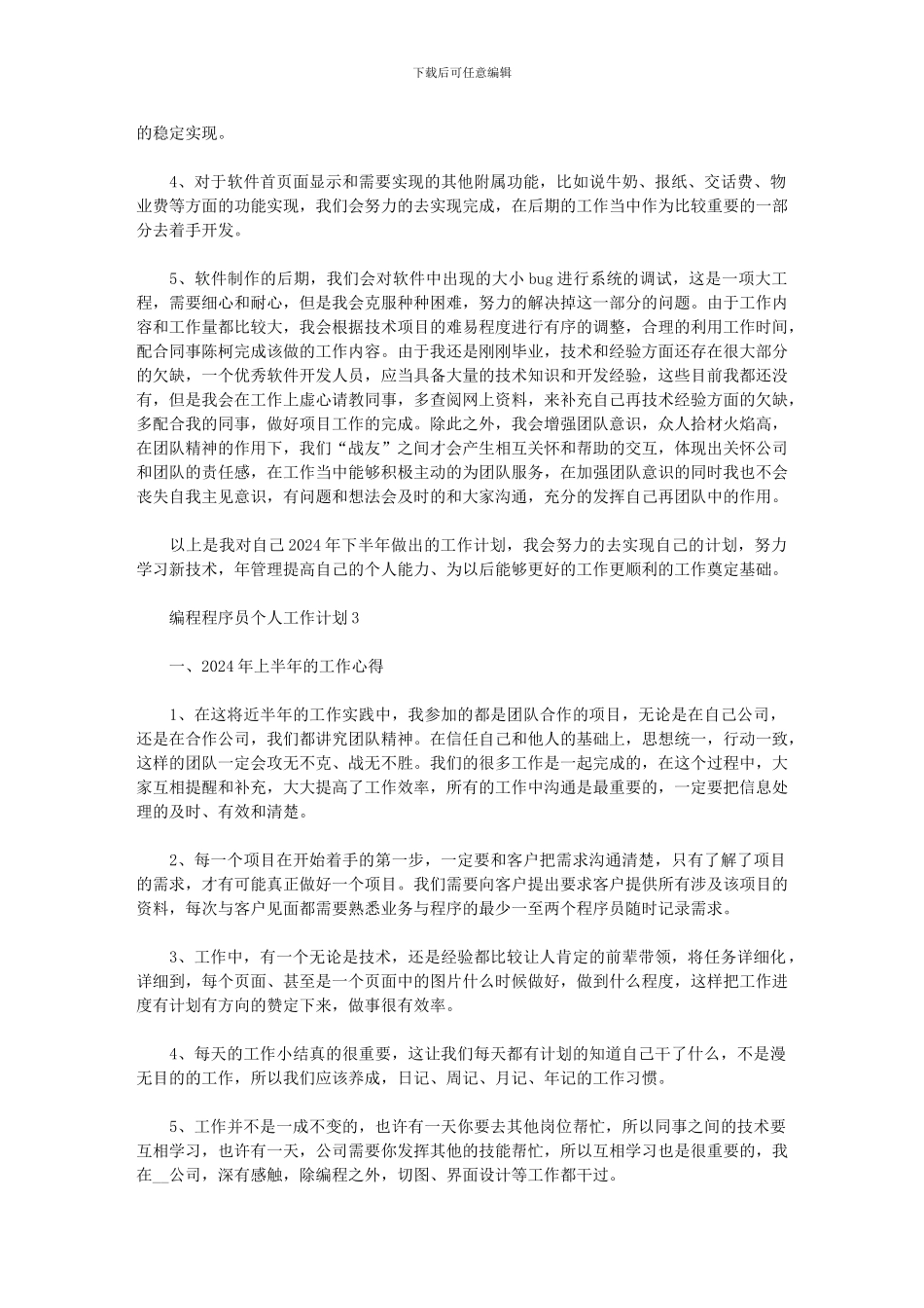2024编程程序员工作计划范文_第3页