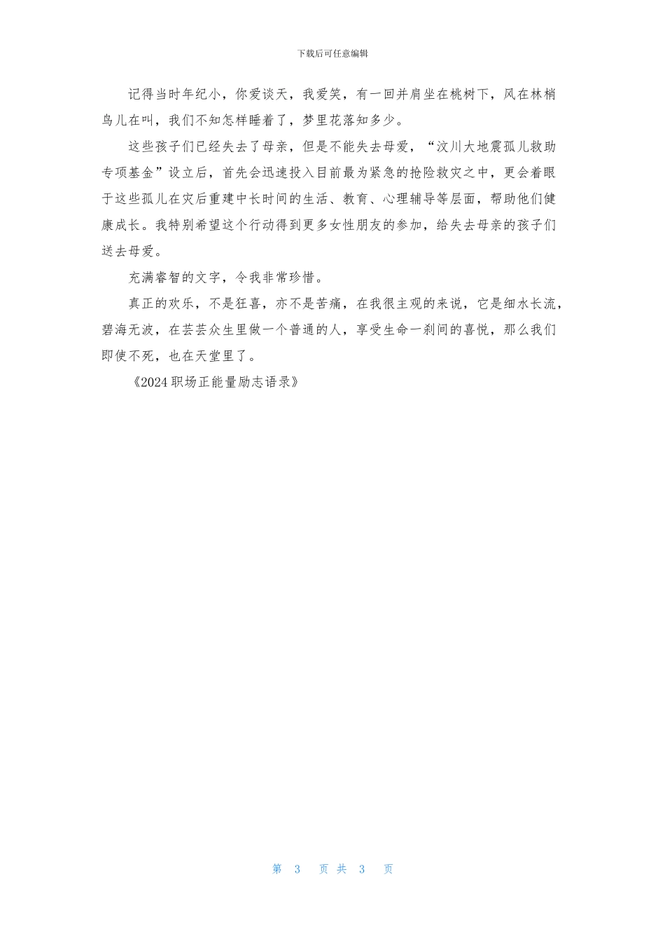 2024职场正能量励志语录_第3页