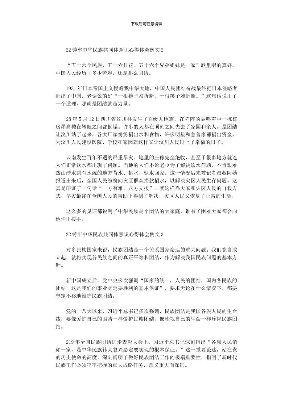 2024铸牢中华民族共同体意识心得体会例文三篇_第2页