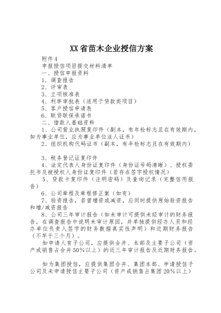 XX省苗木企业授信方案_1