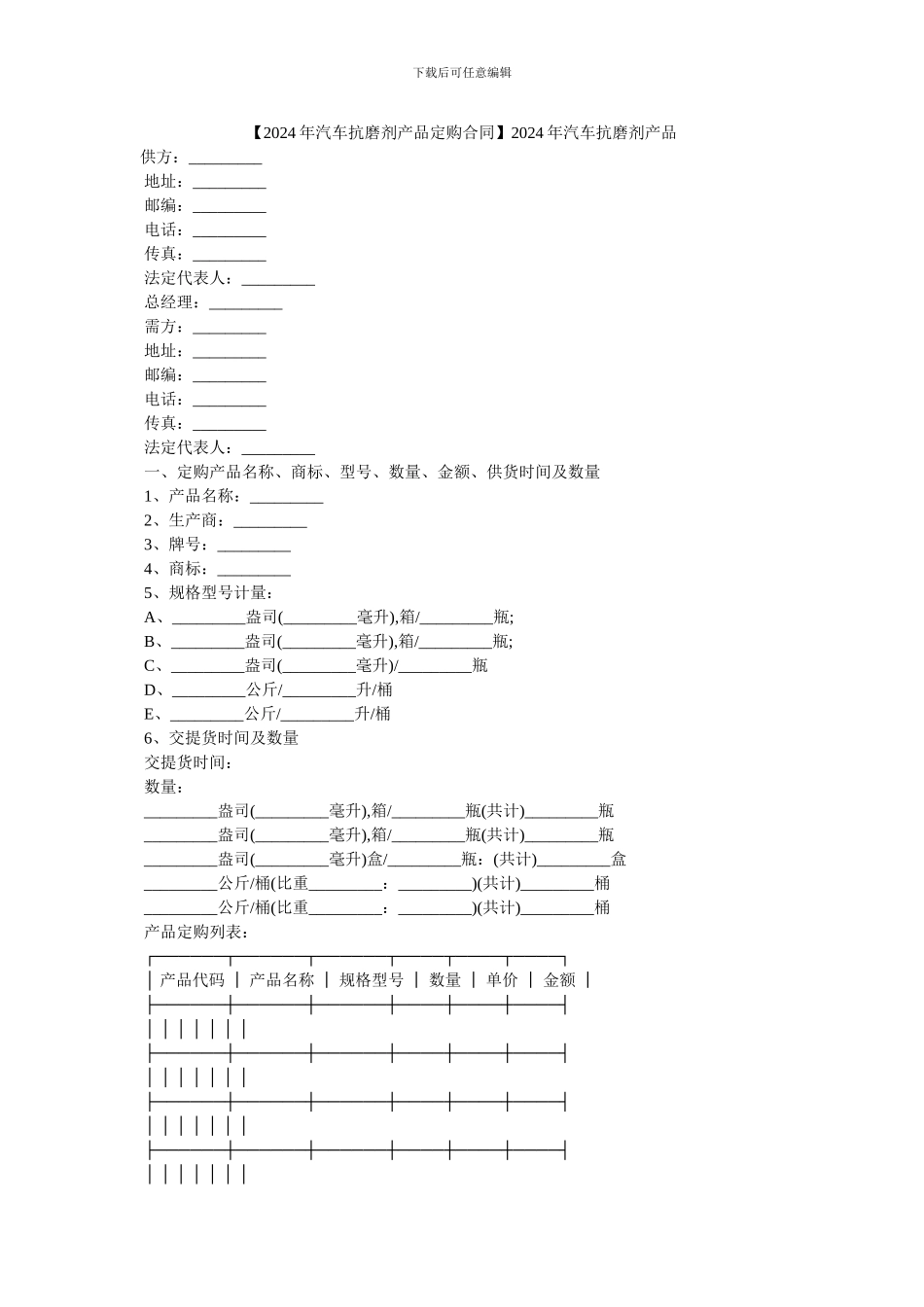 20XX年汽车抗磨剂产品_第1页