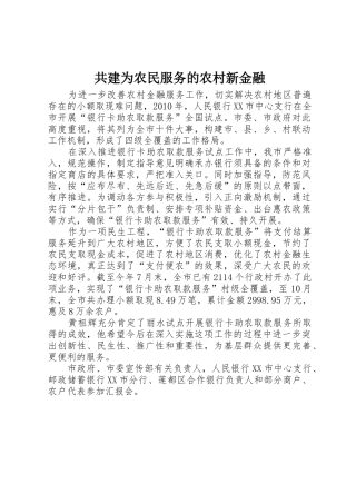 共建为农民服务的农村新金融_1