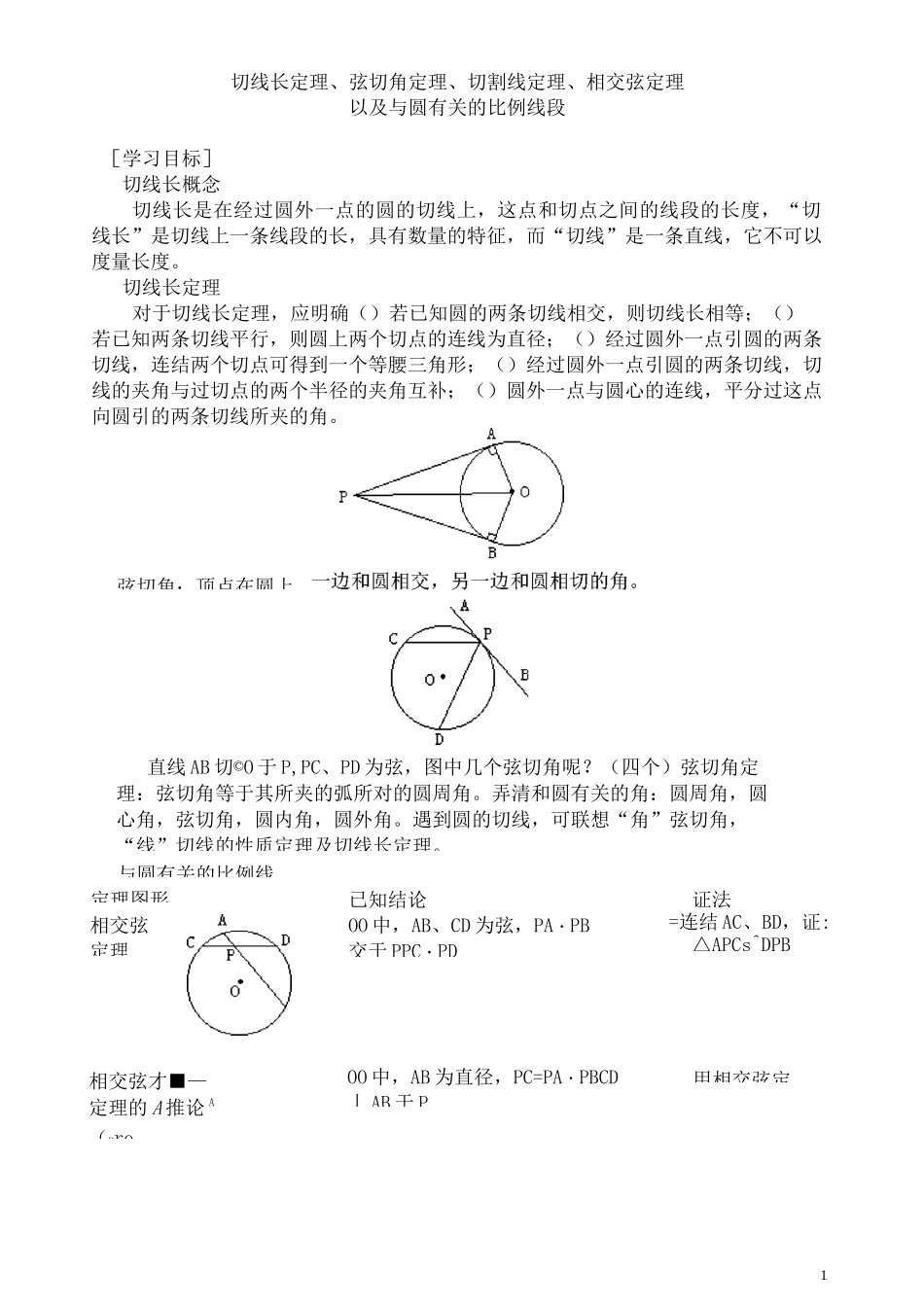 圆幂定理——学生用_第1页