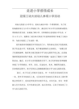 幼儿园参观简报