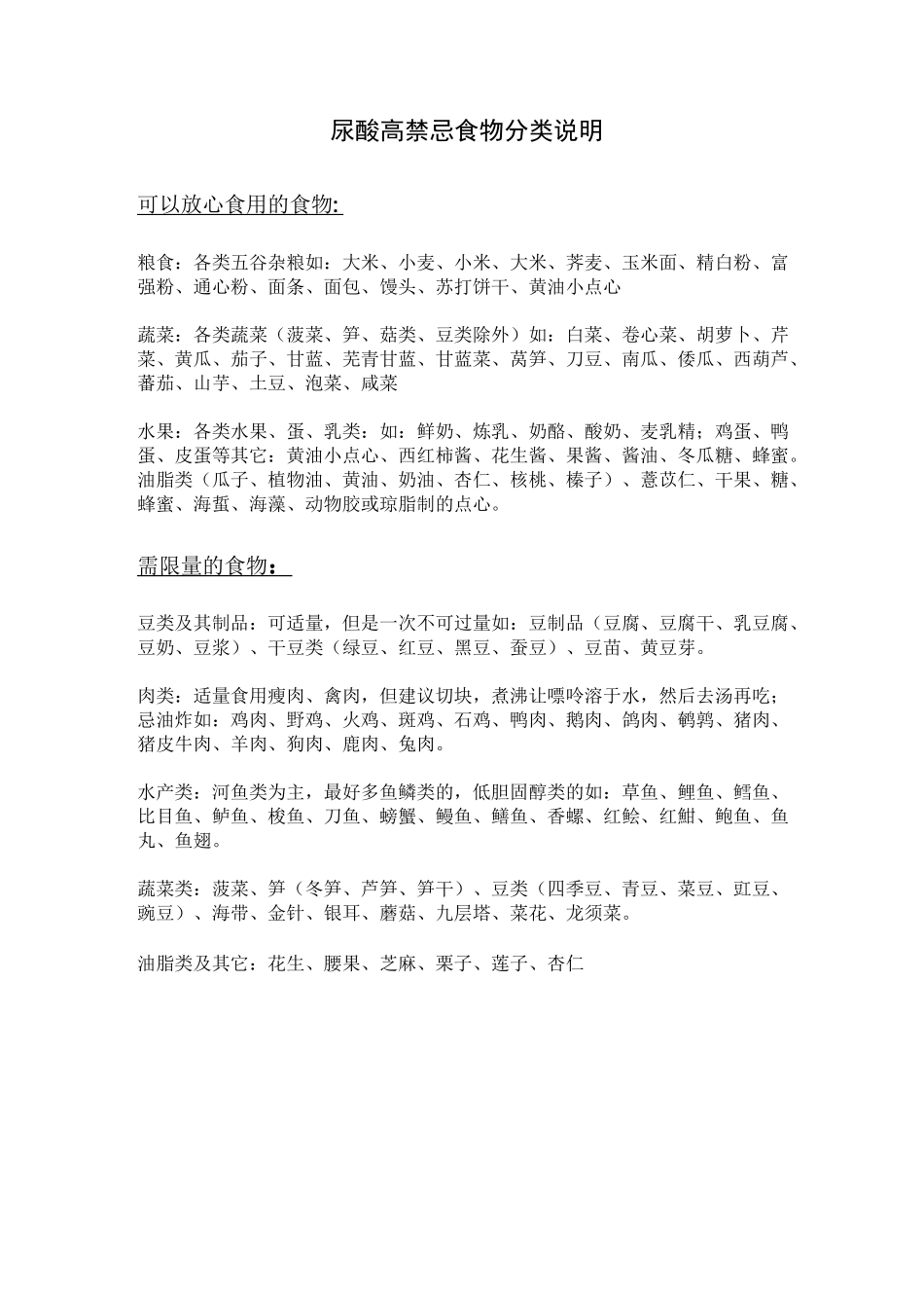 尿酸高禁忌类食物说明_第1页