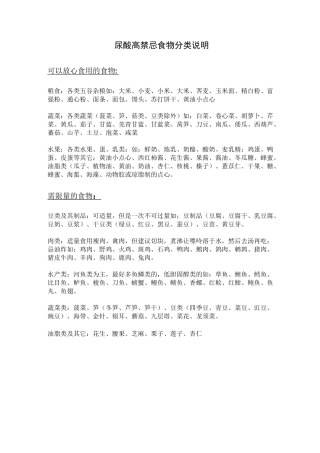 尿酸高禁忌类食物说明