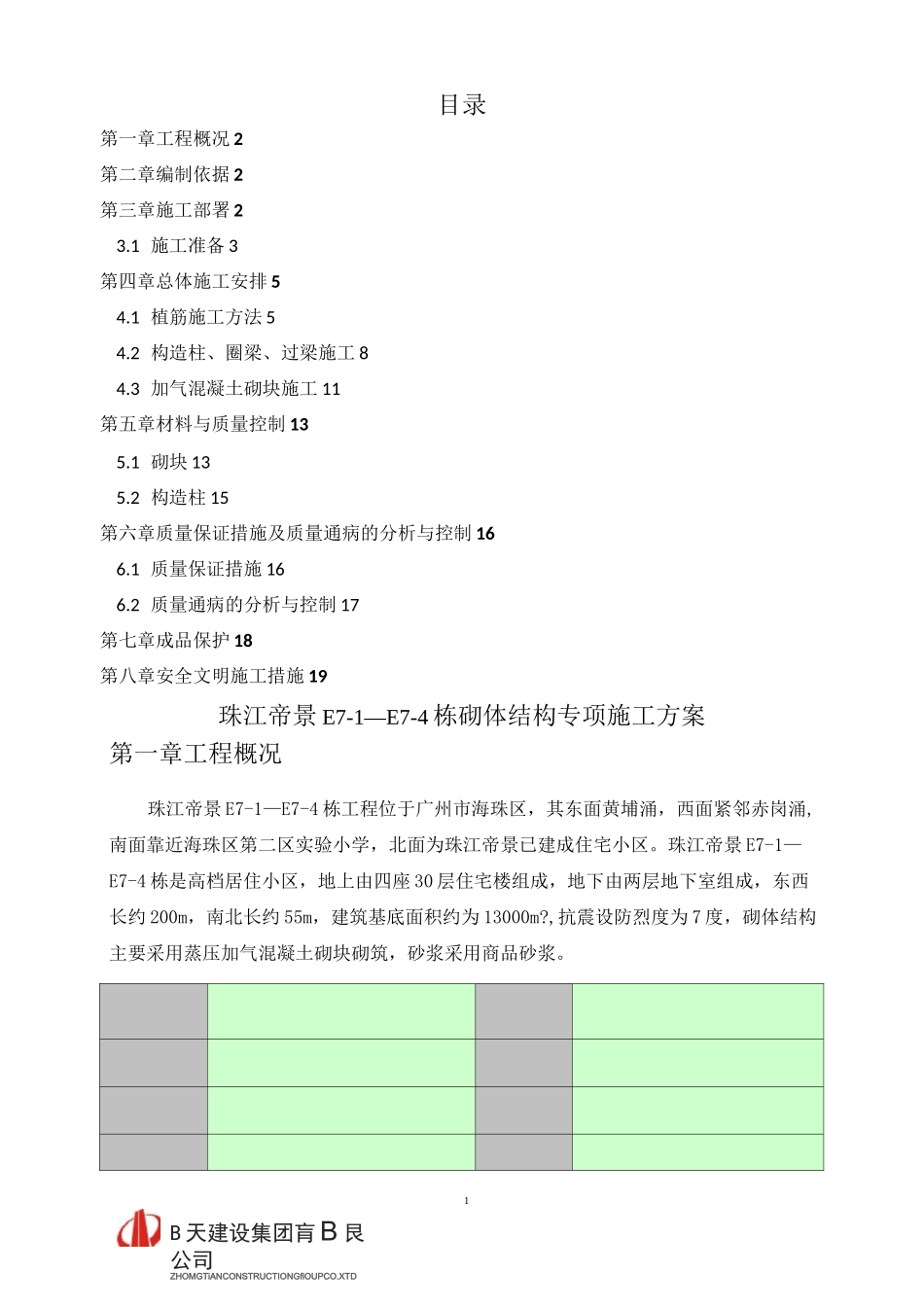 砌体结构专项施工方案(1)_第1页
