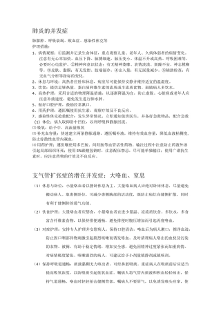 呼吸内科并发症