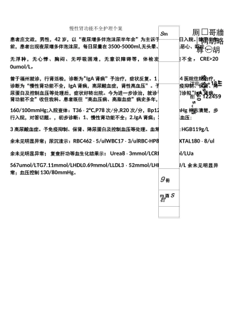 (完整word版)慢性肾功能不全护理个案