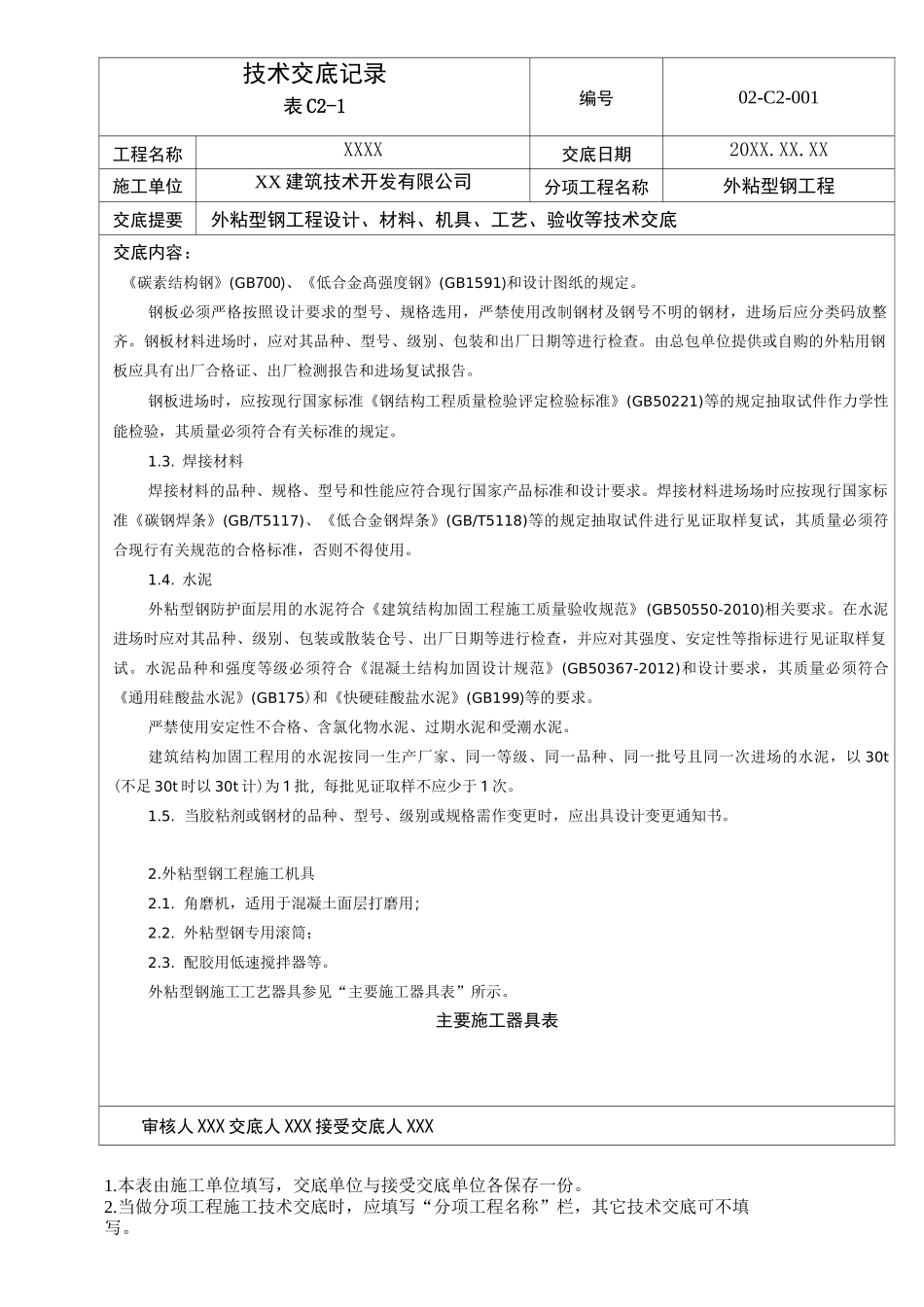 外粘型钢加固工程施工技术交底_第2页