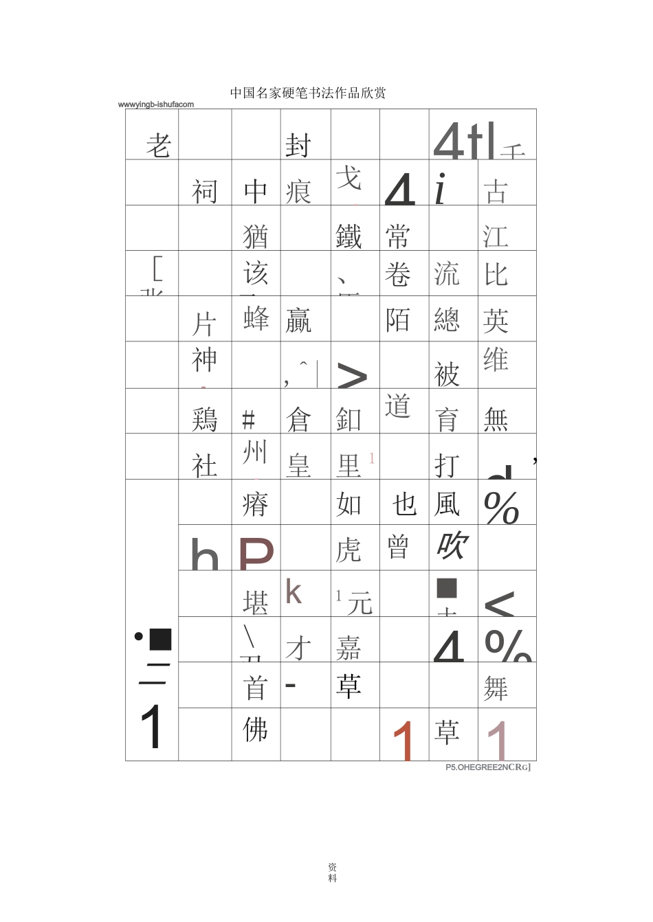 中国名家硬笔书法作品欣赏_第1页