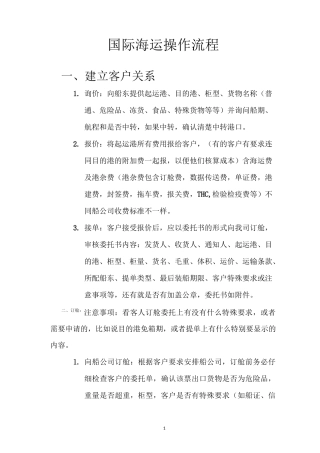 国际海运流程