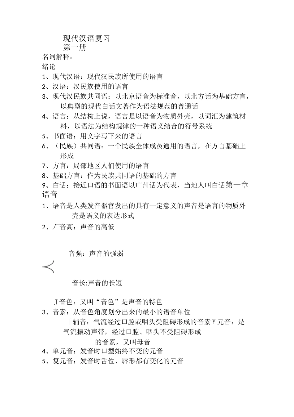 现代汉语知识点_第1页