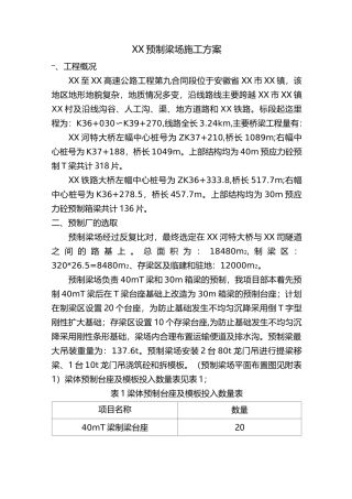 【桥梁方案】预制梁场施工方案(30m梁 40m梁)
