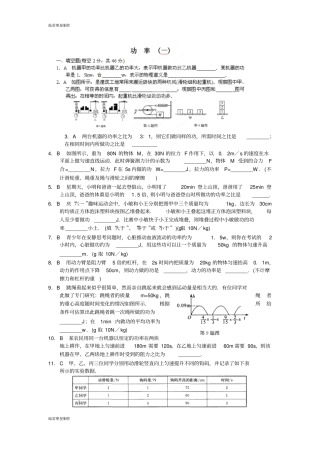 苏科版九年级物理上册简单机械和功功率一