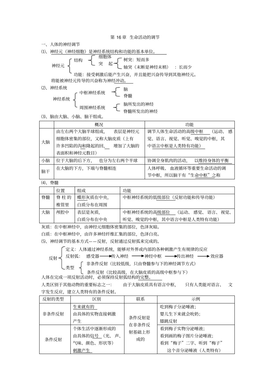 苏科版八年级上册生物知识要点归纳总结_第3页