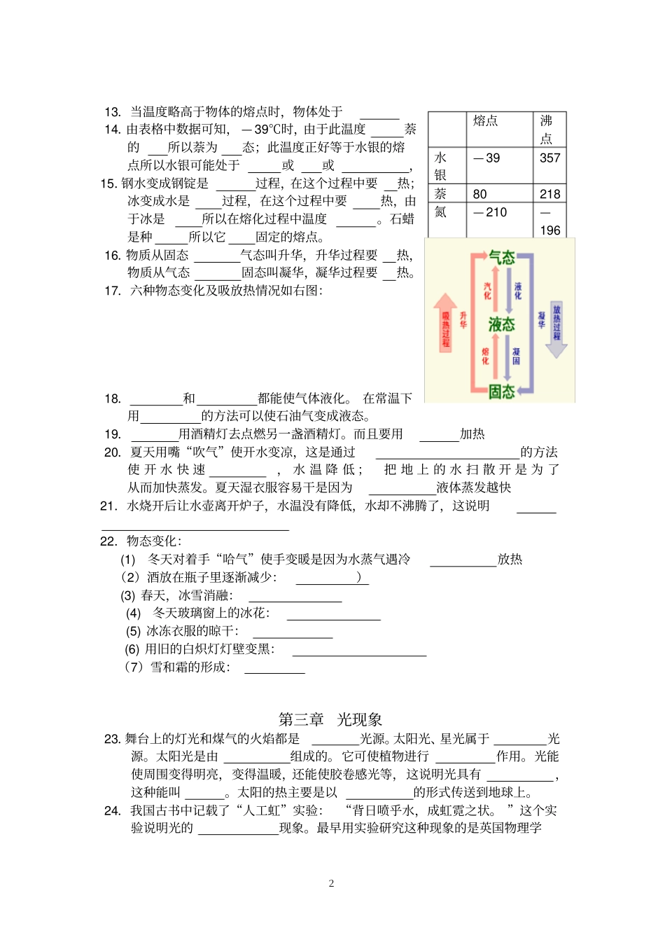 苏科版八年级物理5章知识点填空,推荐文档_第2页