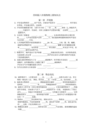 苏科版八年级物理5章知识点填空,推荐文档
