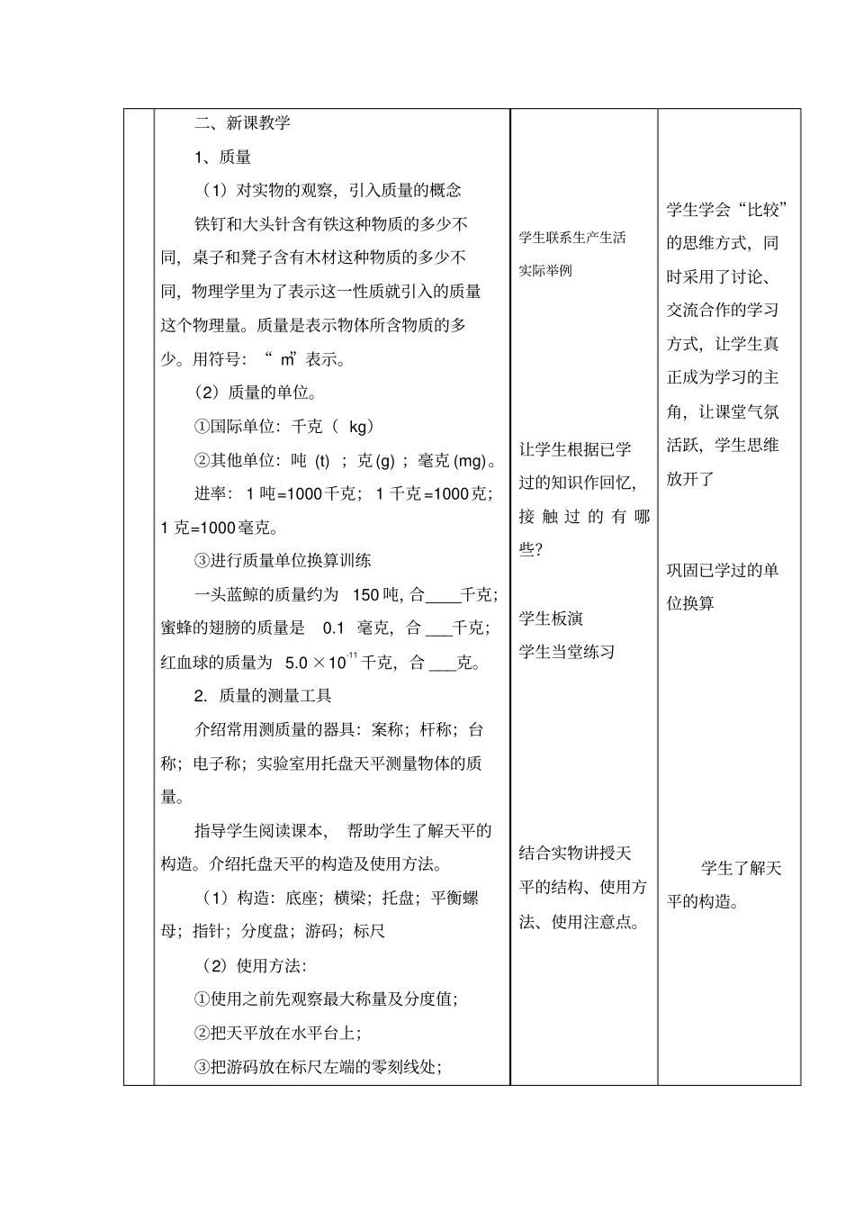 苏科版八年级物理下教学设计_第2页