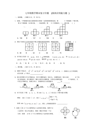 苏科版数学七年级下册期末复习专题阅读应用能力题