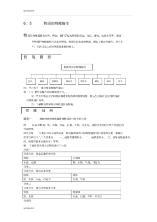 苏科版物理八年级下册5物质的物理属性